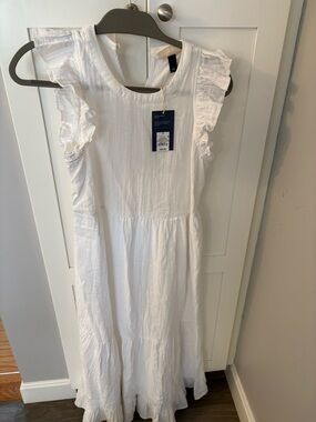 Universal Thread White Ruffle Sleeve Midi Dress